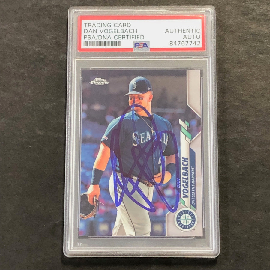 2020 Topps Chrome #30 Dan Vogelbach Signed Card AUTO PSA Slabbed Mariners