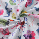 Men's Hawaiian Shirt Tropical Symphony Print Cotton Button-down Short Sleeve Aloha Shirt