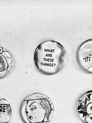 Handmade Button Badges From Recycled Manga