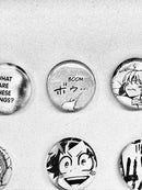 Handmade Button Badges From Recycled Manga