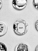 Handmade Button Badges From Recycled Manga