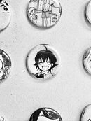 Handmade Button Badges From Recycled Manga