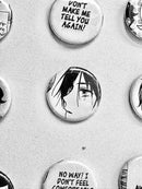 Handmade Button Badges From Recycled Manga