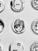 Handmade Button Badges From Recycled Manga