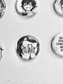 Handmade Button Badges From Recycled Manga