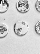 Handmade Button Badges From Recycled Manga