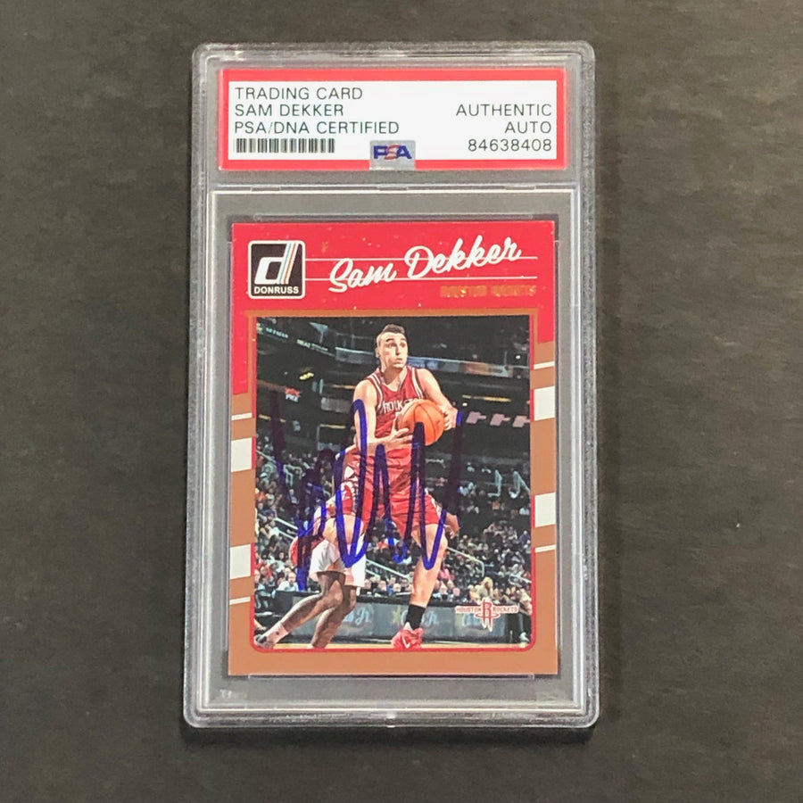 2016-17 Panini Donruss #113 Sam Dekker Signed Card AUTO PSA Slabbed RC Rockets