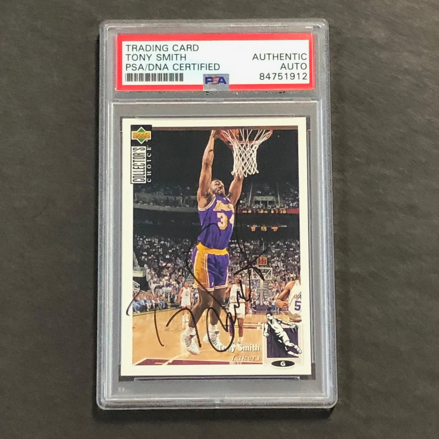 1994-95 Upper Deck #366 Tony Smith Signed Card Auto PSA Slabbed Lakers