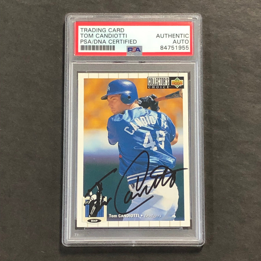 1992-93 Upper Deck #402 Tom Candiotti Signed Card AUTO PSA Slabbed Dodgers