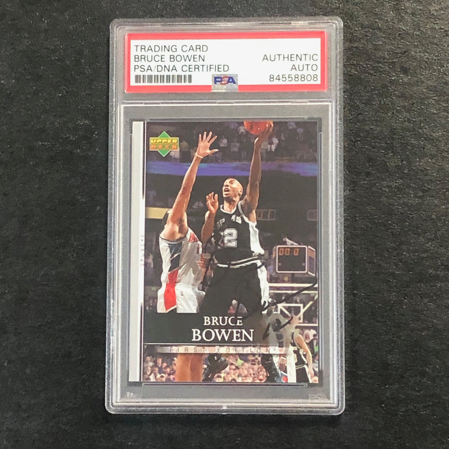 2007-08 Upper Deck First Edition #25 Bruce Bowen Signed Card AUTO PSA Slabbed Spurs