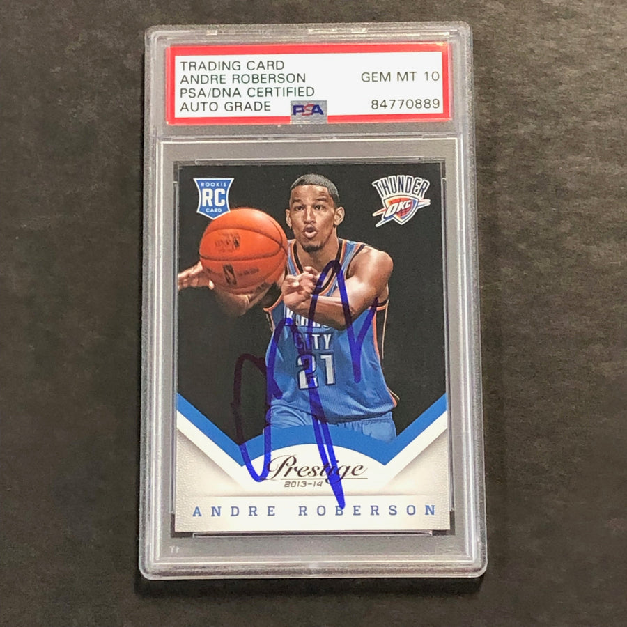 2013-14 Panini Prestige #186 Andre Roberson Signed Card AUTO 10 PSA Slabbed RC Thunder