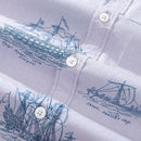 Hawaiian Shirt For Men Ship And Boat Drawing Short Sleeve Designer Shirt