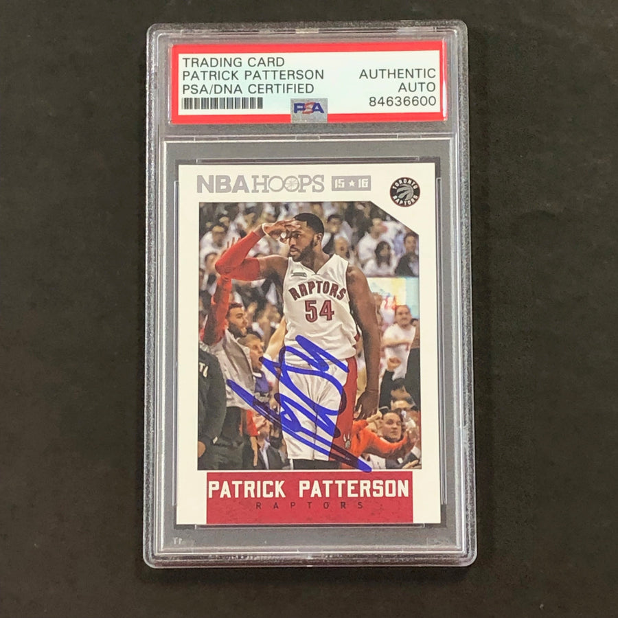 2015-16 NBA Hoops #196 Patrick Patterson Signed Card AUTO PSA Slabbed Raptors