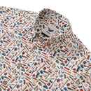 Men's Hawaiian Shirt Field of Dreams Print Cotton Button-down Short Sleeve Aloha Shirt