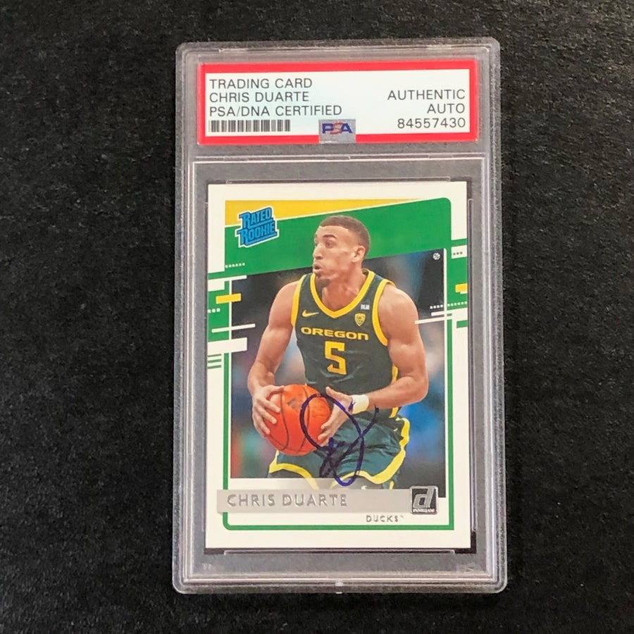 2021-22 Panini Chronicles Draft Picks #43 Chris Duarte Signed Card AUTO PSA slabbed Oregon