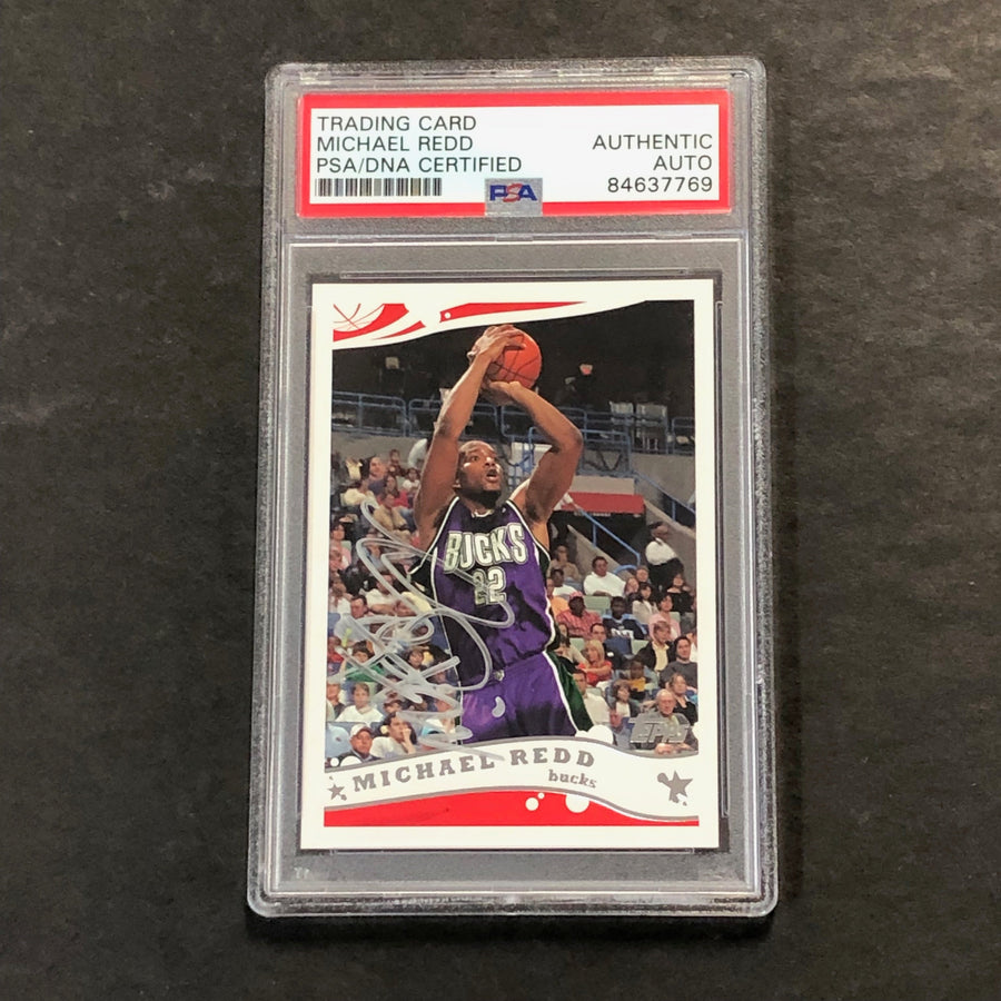 2005-06 Topps Basketball #22 Michael Redd Signed Card AUTO PSA Slabbed Bucks