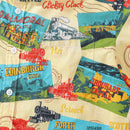Men's Hawaiian Shirt Heritage Railway Scotland Print 1940s Vintage Short Sleeve Aloha Shirt