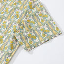 Hawaiian Shirts For Men Retro Rose Iris Print 100% Cotton Short Sleeve