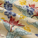 1940s Vintage Hawaiian Shirts For Men Bird of Paradise and Hibiscus Flower Print Shirt 100% Cotton