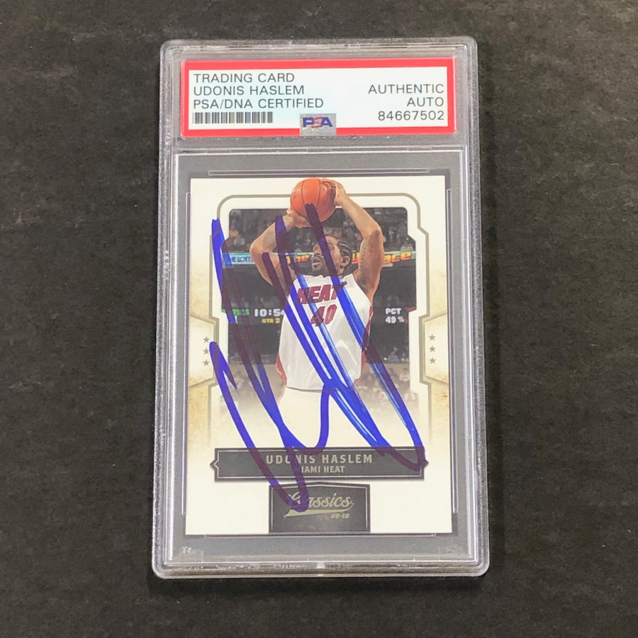 2009-10 Panini Classics #76 Udonis Haslem Signed Card AUTO PSA Slabbed Heat