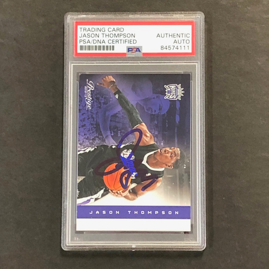 2012-13 Panini Prestige #129 Jason Thompson Signed Card AUTO PSA Slabbed Kings