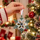 Personalized Photo Projection Green Crystal Snowflake Ornament