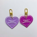 If There's A Woman There's A Way Heart Shaped Keychain