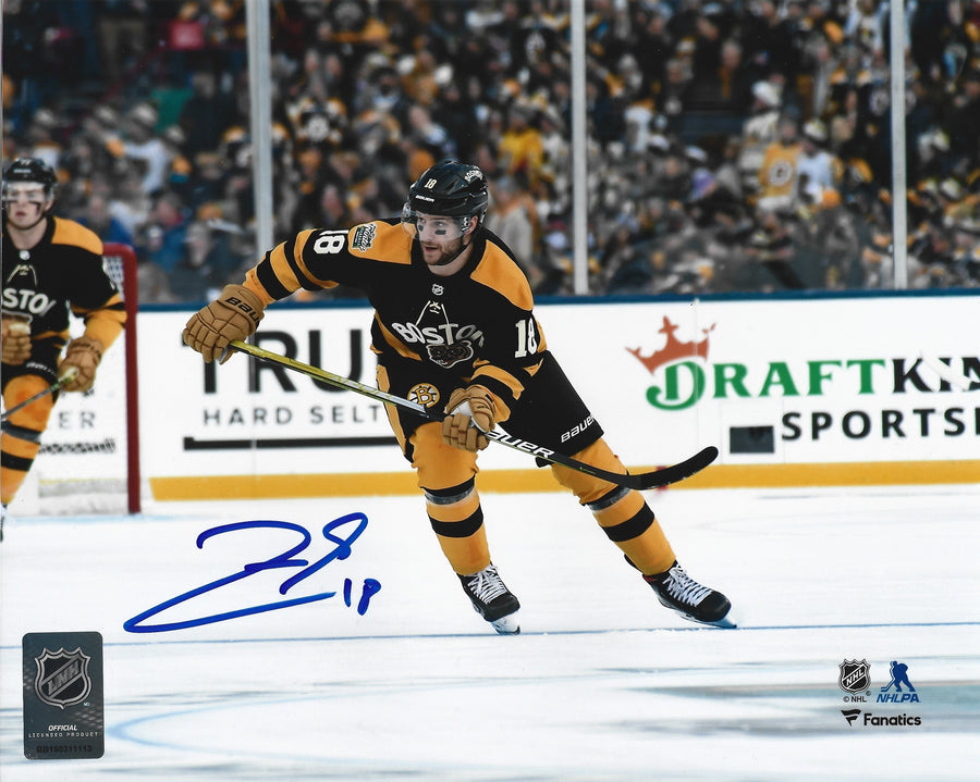 Pavel Zacha 2023 Winter Classic Action Boston Bruins Autographed 8