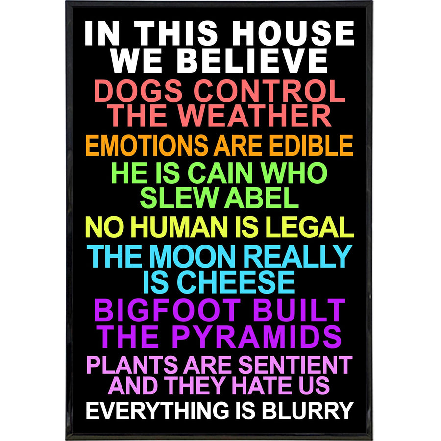 In This House We Believe Poster Print