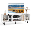 47.5 Inches TV Stand for 55-Inch TV with Compartments and Metal Legs