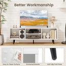 47.5 Inches TV Stand for 55-Inch TV with Compartments and Metal Legs