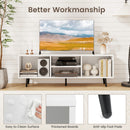 47.5 Inches TV Stand for 55-Inch TV with Compartments and Metal Legs