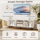 47.5 Inches TV Stand for 55-Inch TV with Compartments and Metal Legs