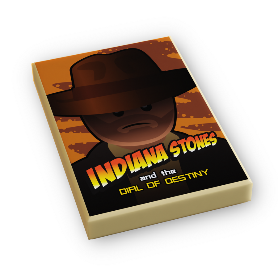 Indiana Stones, Dial of Destiny Movie Cover (2x3 Tile) for Minifigs