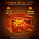 Indoor Electric Pizza Oven Countertop Pizza Oven for 12 Inch Pizzas-Black