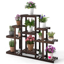 Indoor Outdoor Wood Plant Stand Multi-Tiered Corner Plant Shelf Flowerpot Holder-Brown