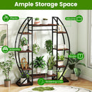 Indoor Plant Stand 63" Tall 10-Tier Corner Metal Plant Shelf Large Flowerpot Holder-Brown