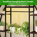 Indoor Plant Stand 63" Tall 10-Tier Corner Metal Plant Shelf Large Flowerpot Holder-Brown