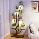 Indoor Plant Stand with Grow Lights Tall 8-Tier Corner Metal Plant Shelf
