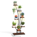 Indoor Plant Stand with Grow Lights Tall 8-Tier Corner Metal Plant Shelf