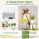 Indoor Plant Stand with Grow Lights Tall 8-Tier Corner Metal Plant Shelf