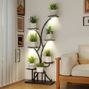 Indoor Plant Stand with Grow Lights 58" Tall 8-Tier Corner Metal Plant Shelf