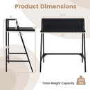 31.5" Industrial Desk with Raised Shelf Metal Frame