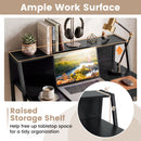 31.5" Industrial Desk with Raised Shelf Metal Frame