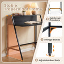 31.5" Industrial Desk with Raised Shelf Metal Frame