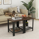 Industrial End Table 2-Tier Side Table-Black