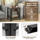 Industrial End Table 2-Tier Side Table-Black