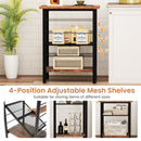 3-Tier End Table Space-Saving Nightstand Industrial Bedside Table for Living Room Bedroom-Rustic Brown