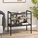 Industrial Entryway Table with Removable Panel and Mesh Shelf