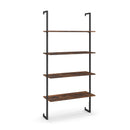 4-Tier Industrial Ladder Bookshelf with Metal Frame-Coffee